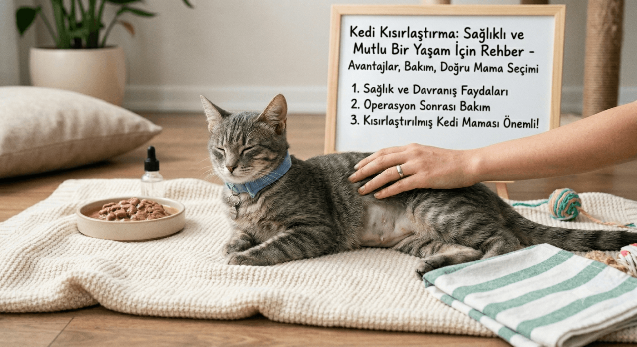 Kedi kısırlaştırma hakkında merak ettiğiniz her şey! Kısırlaştırma faydaları, operasyon sonrası bakım ve kısırlaştırılmış kedi maması seçimi rehberi.