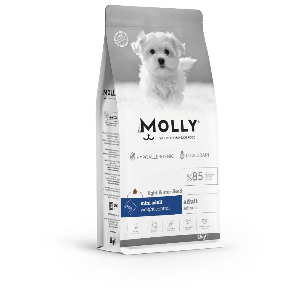 Molly  Mini Irk Yetişkin Kısırlaştırılmış Köpek Maması Somonlu 2kg