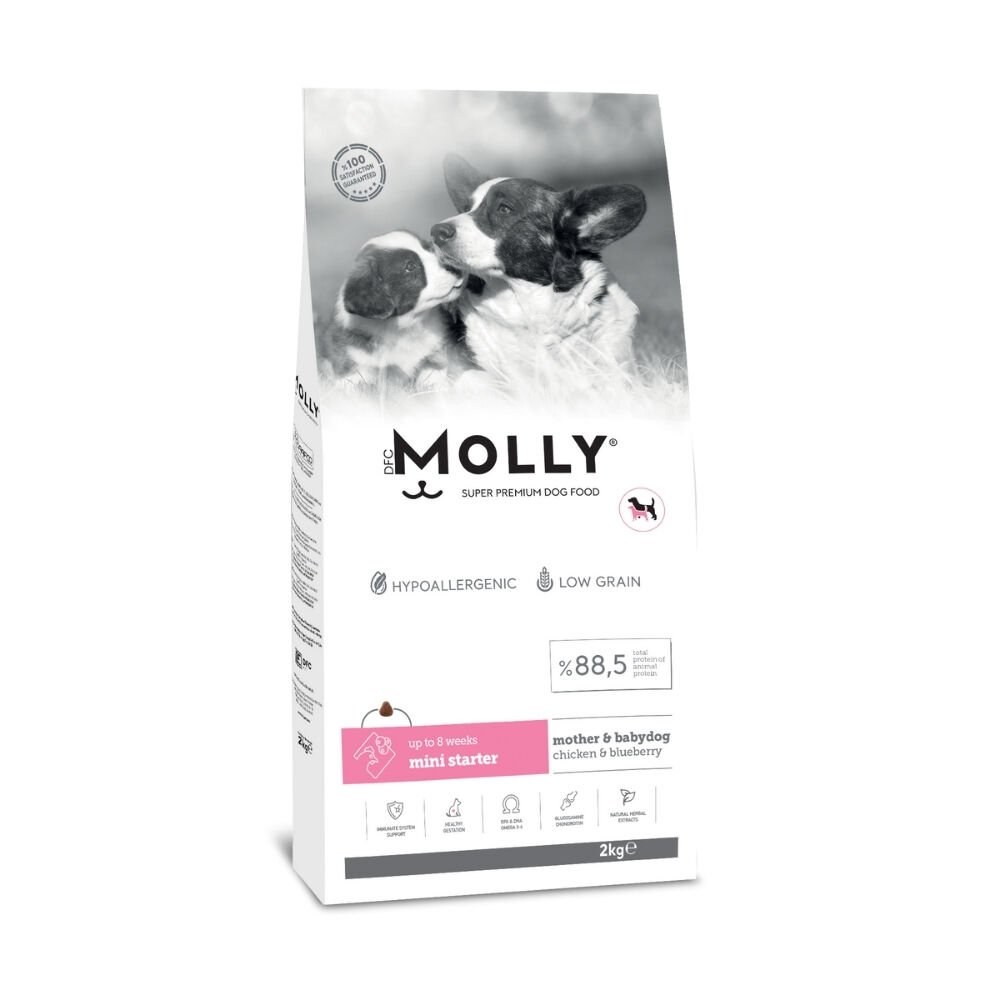 Molly  Mini Irk Anne&Yavru Köpek Maması Tavuklu&Yaban Mersinli 2kg