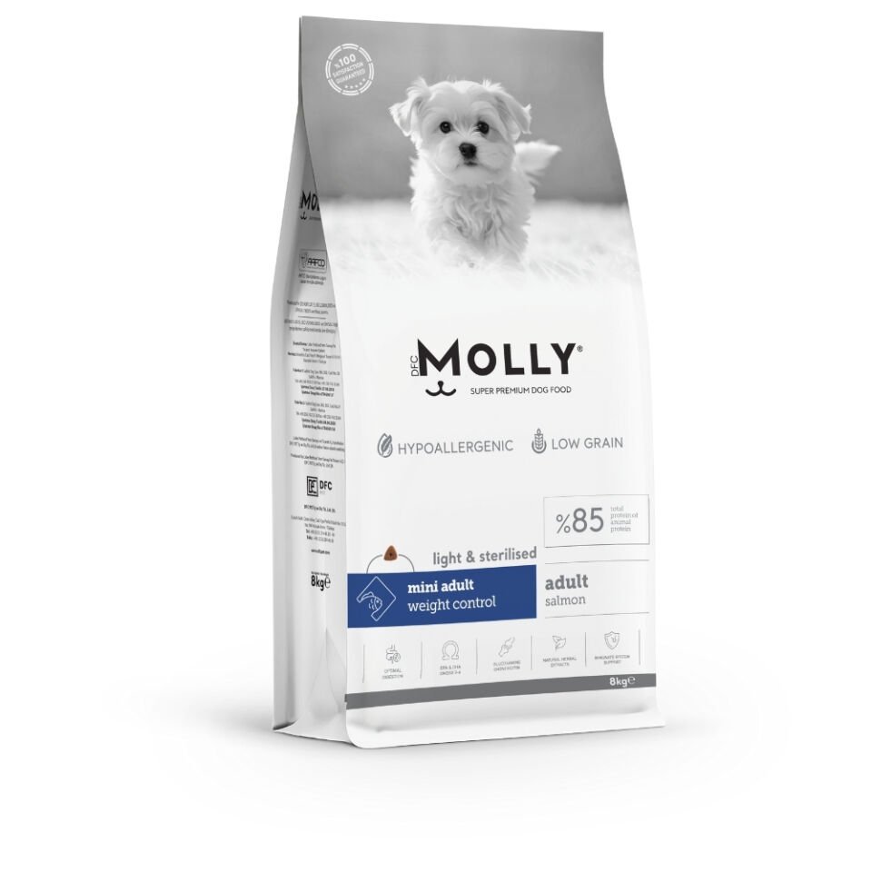 Molly  Mini Irk Yetişkin Kısırlaştırılmış Köpek Maması Somonlu 8kg