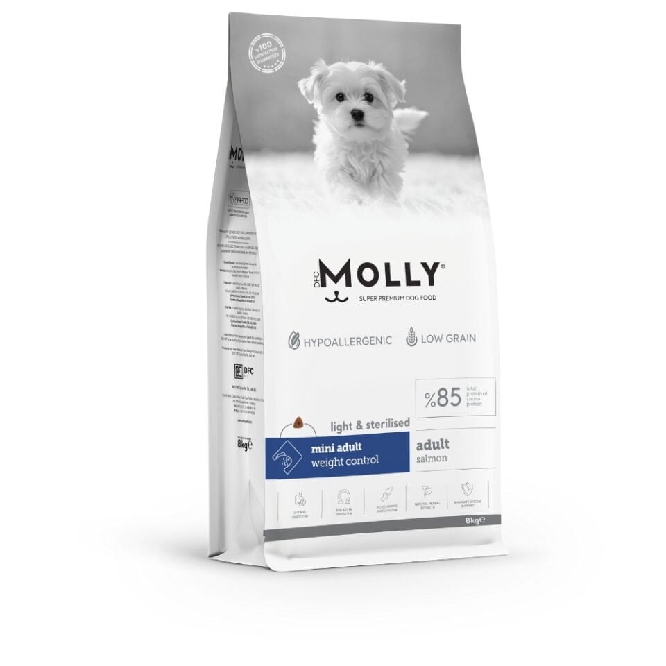Molly  Mini Irk Yetişkin Kısırlaştırılmış Köpek Maması Somonlu 8kg