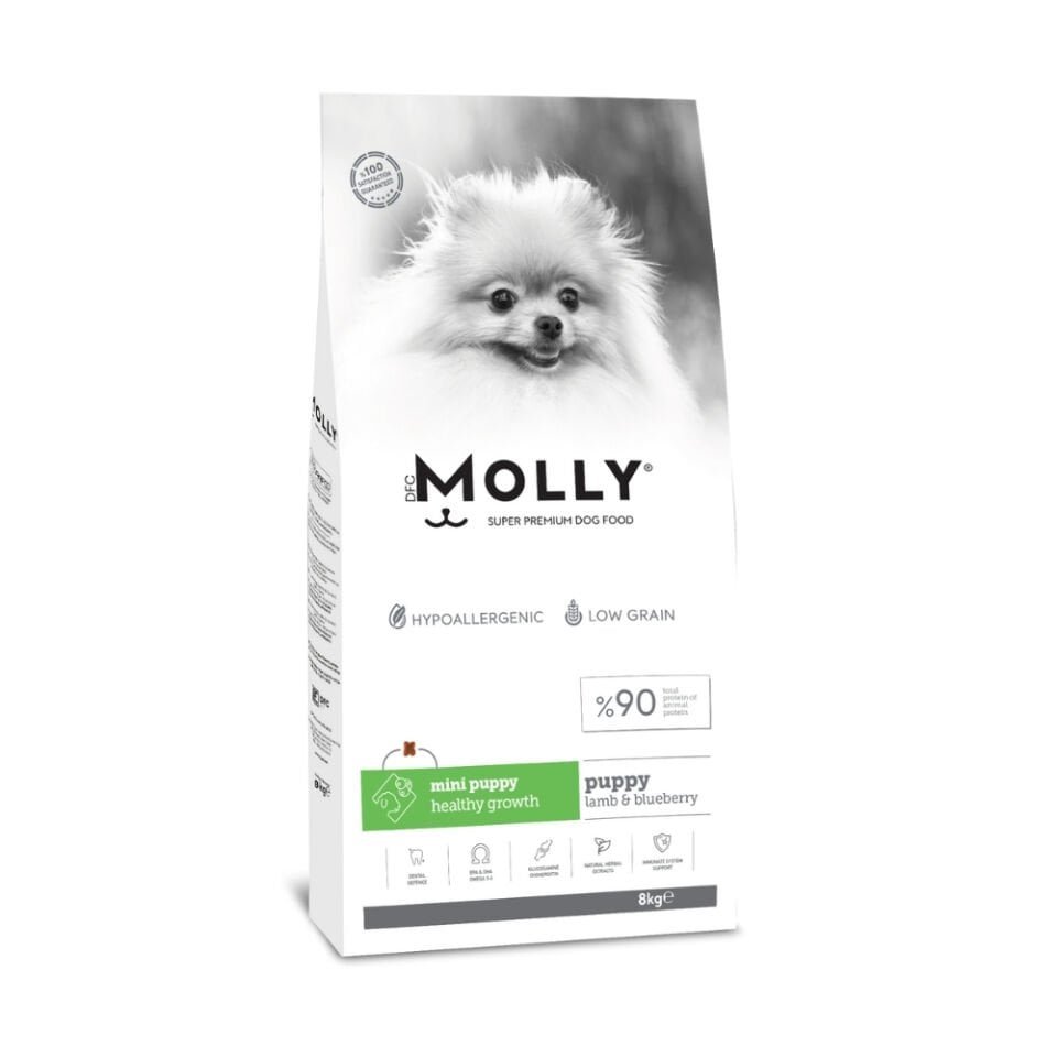 Molly  Mini Irk Yavru Köpek Maması Kuzulu&Yaban Mersinli 8kg