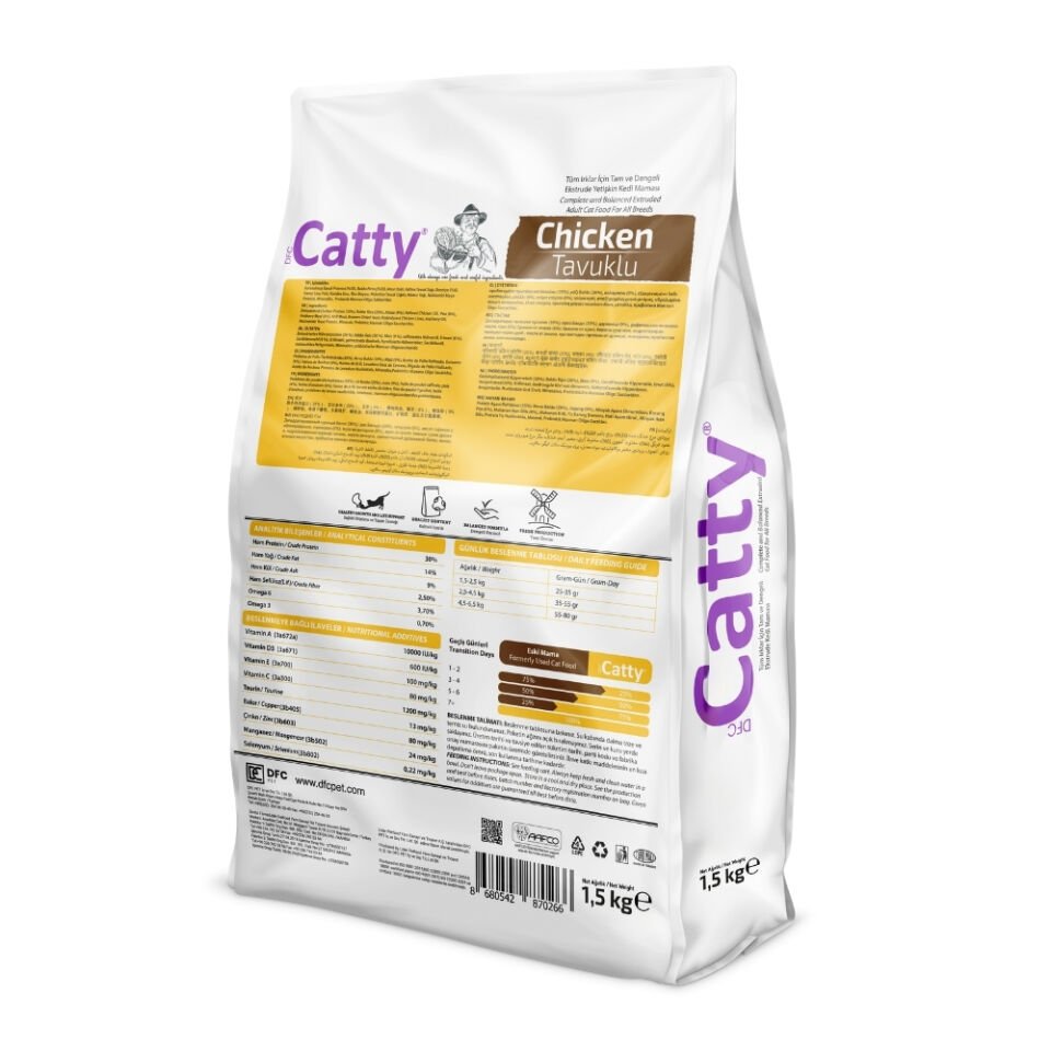 Catty Yetişkin Kedi Maması Tavuklu 1.5kg