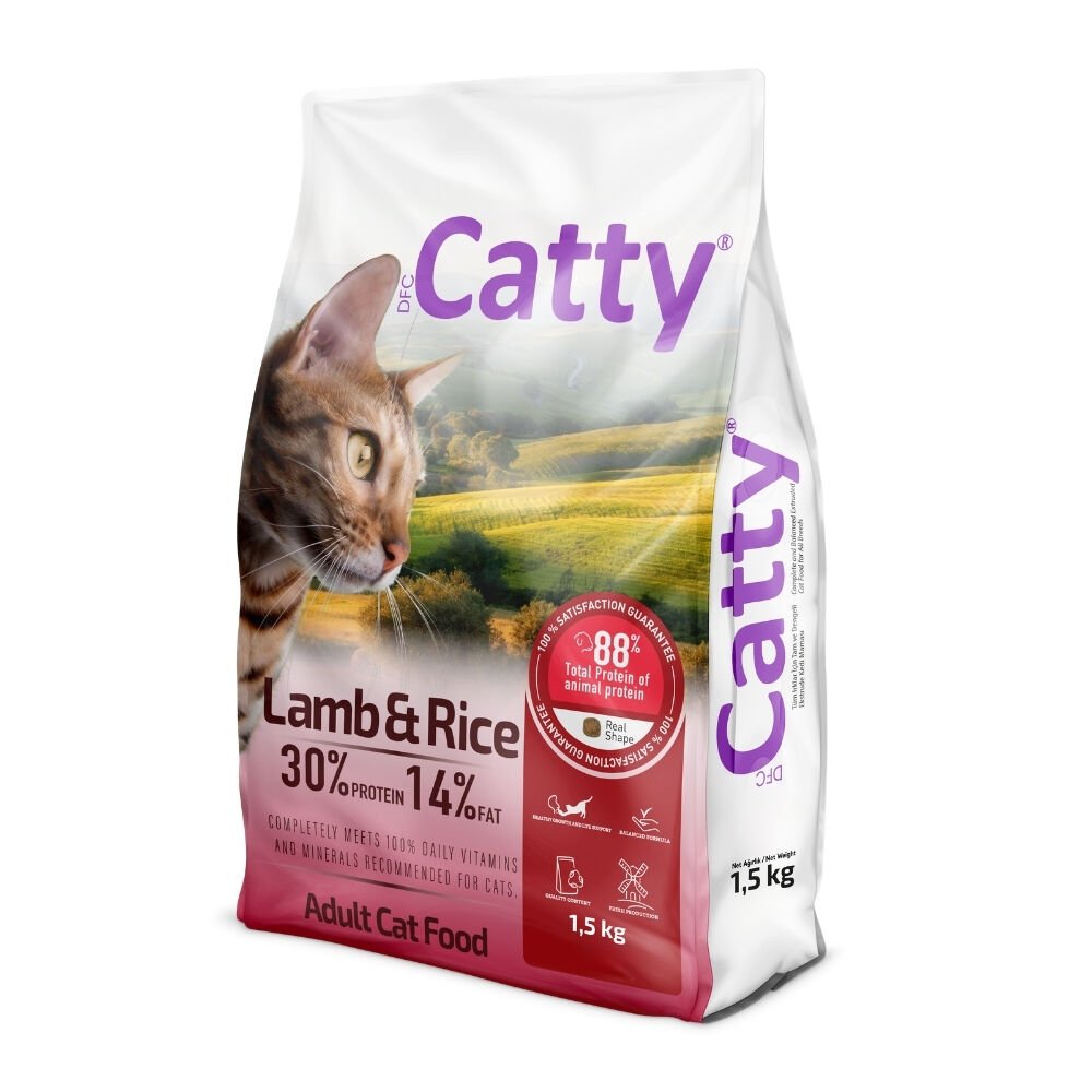 Catty Yetişkin Kedi Maması Kuzulu&Pirinçli 1.5kg