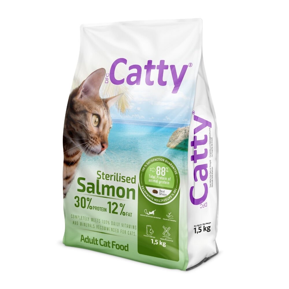 Catty Kısırlaştırılmış Kedi Maması Somonlu 1.5kg