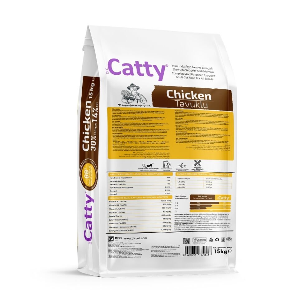 Catty Yetişkin Kedi Maması Tavuklu 15kg