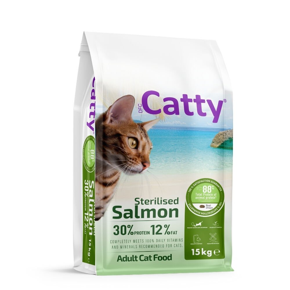 Catty Kısırlaştırılmış Kedi Maması Somonlu 15kg