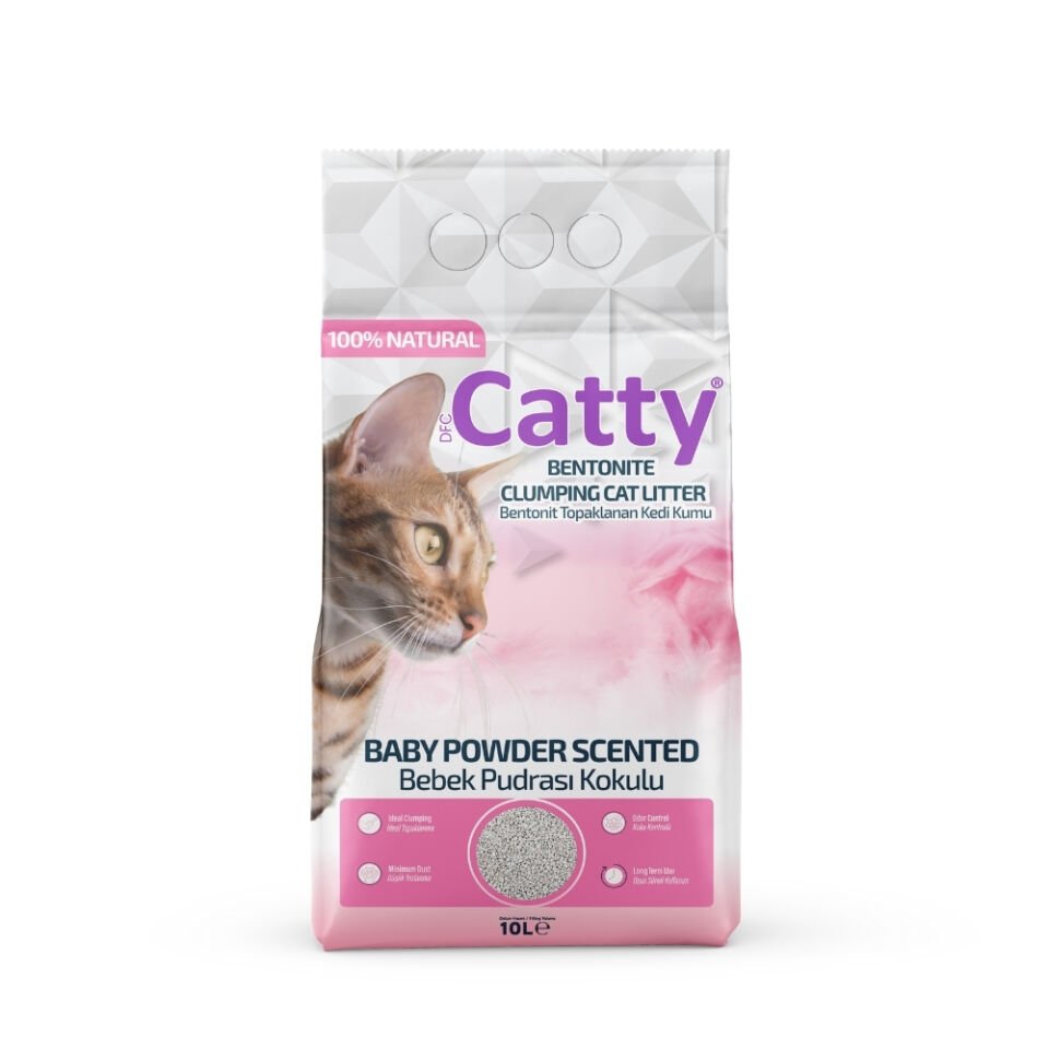 Catty Bebek Pudrası Kokulu Kedi Kumu 10L
