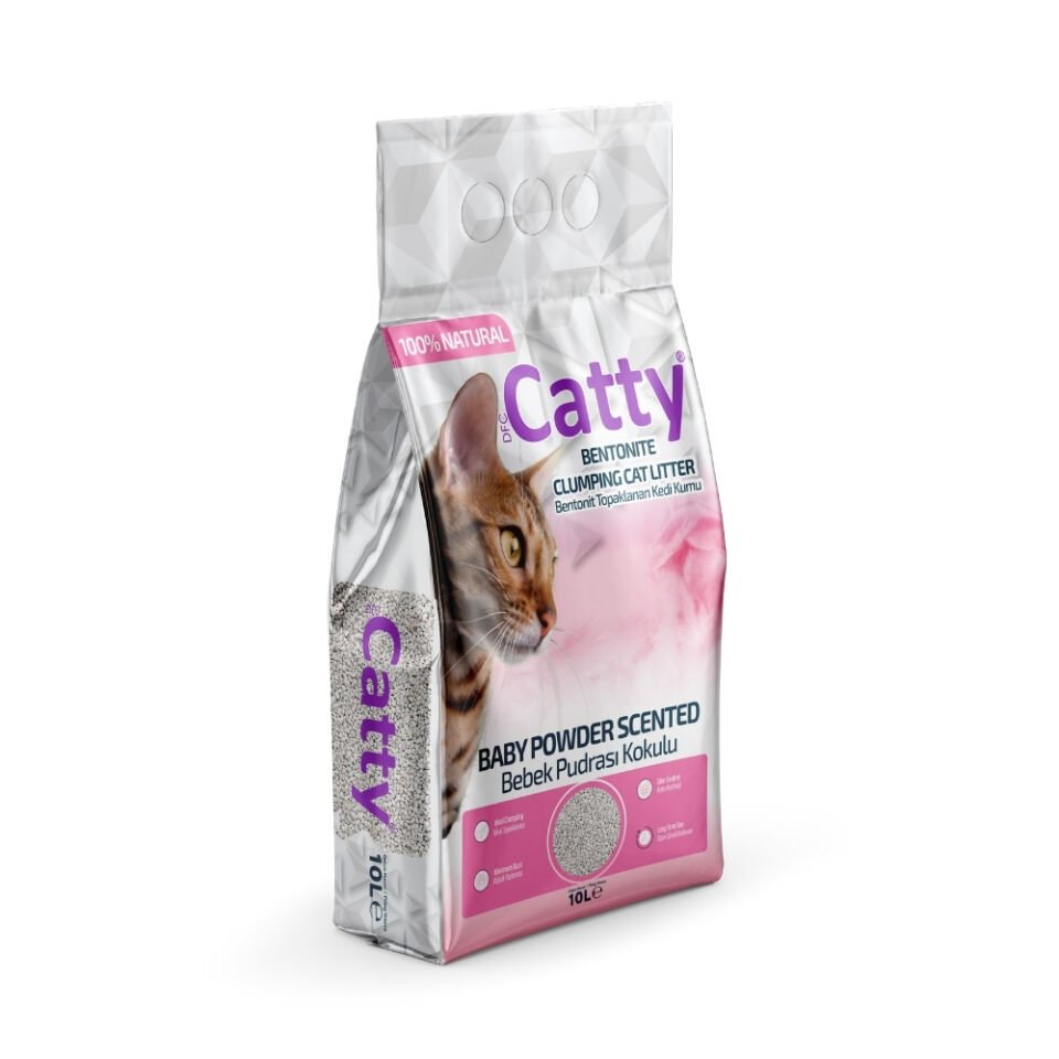 Catty Bebek Pudrası Kokulu Kedi Kumu 10L