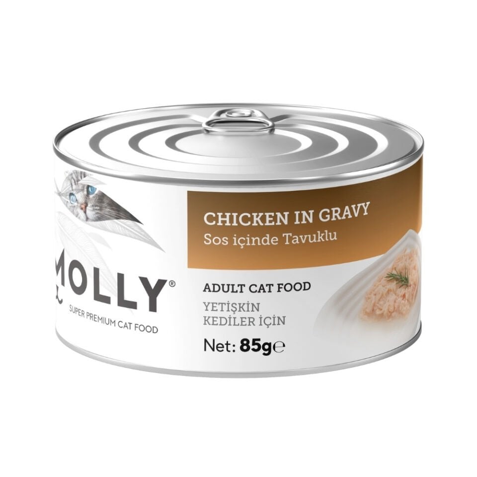 Molly Sos İçinde Tavuklu Yetişkin Kedi Konservesi 85gr