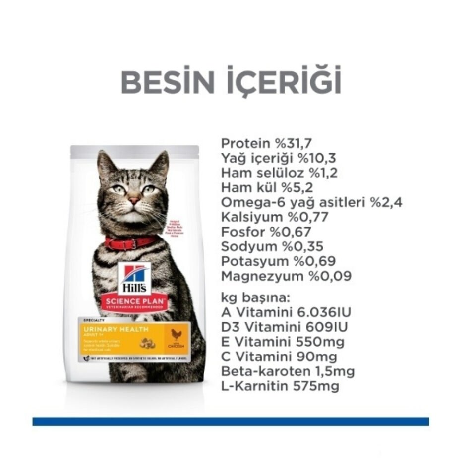 Hill's SCIENCE PLAN Üriner Sistem Tavuklu Yetişkin Kedi Maması 1,5kg