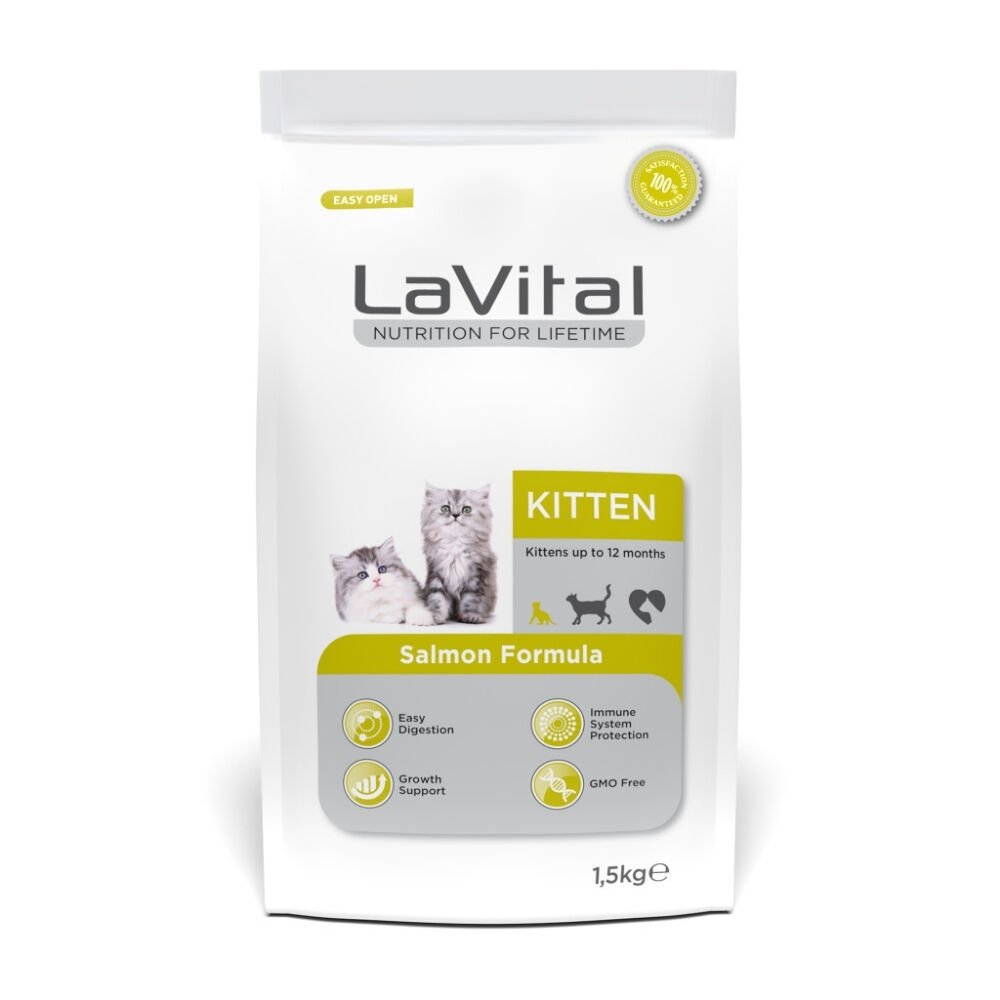LaVital Kitten Bağışıklık Sistemi Güçlendirici Somonlu Yavru Kedi Maması 1,5kg