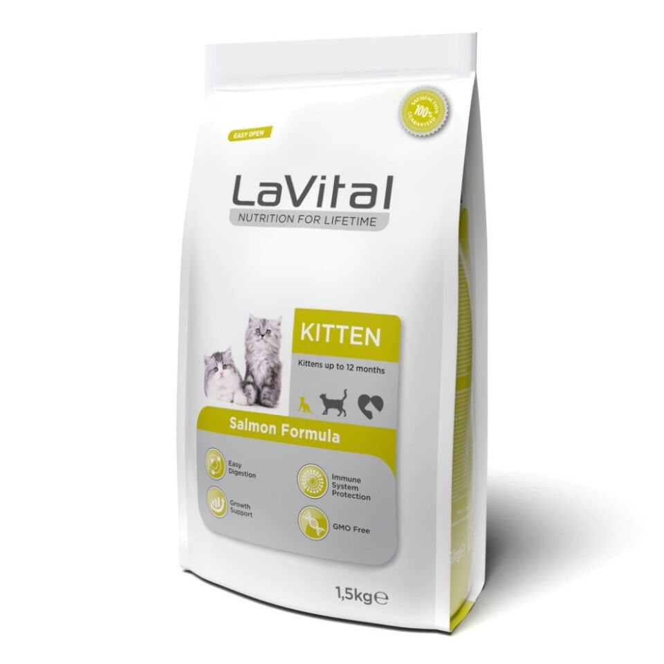 LaVital Kitten Bağışıklık Sistemi Güçlendirici Somonlu Yavru Kedi Maması 1,5kg