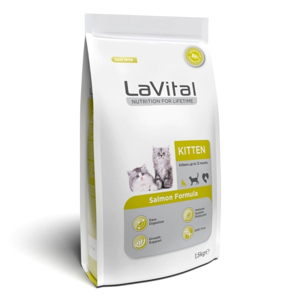LaVital Kitten Bağışıklık Sistemi Güçlendirici Somonlu Yavru Kedi Maması 1,5kg