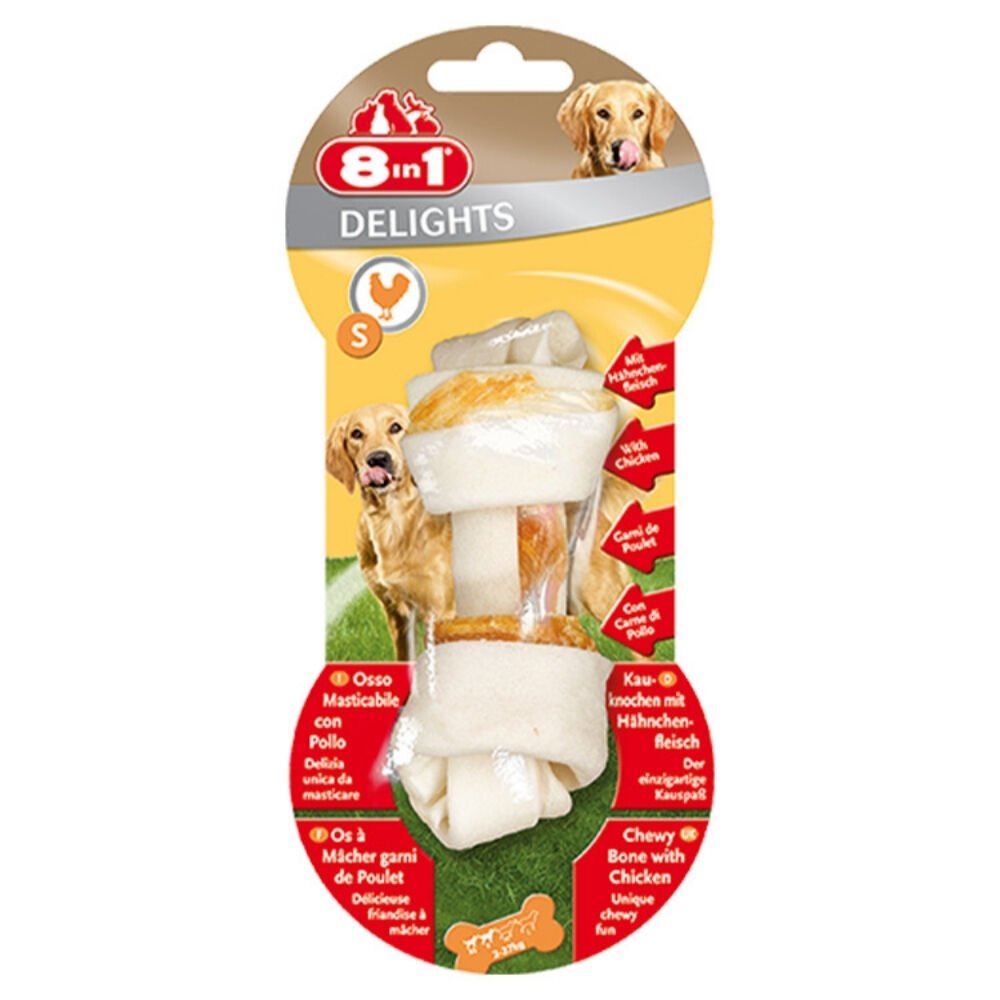 8in1 Delights Bones Tavuklu Düğümlü Tartar Önleyici Köpek Ağız Bakım Kemiği 35gr 10cm [S]