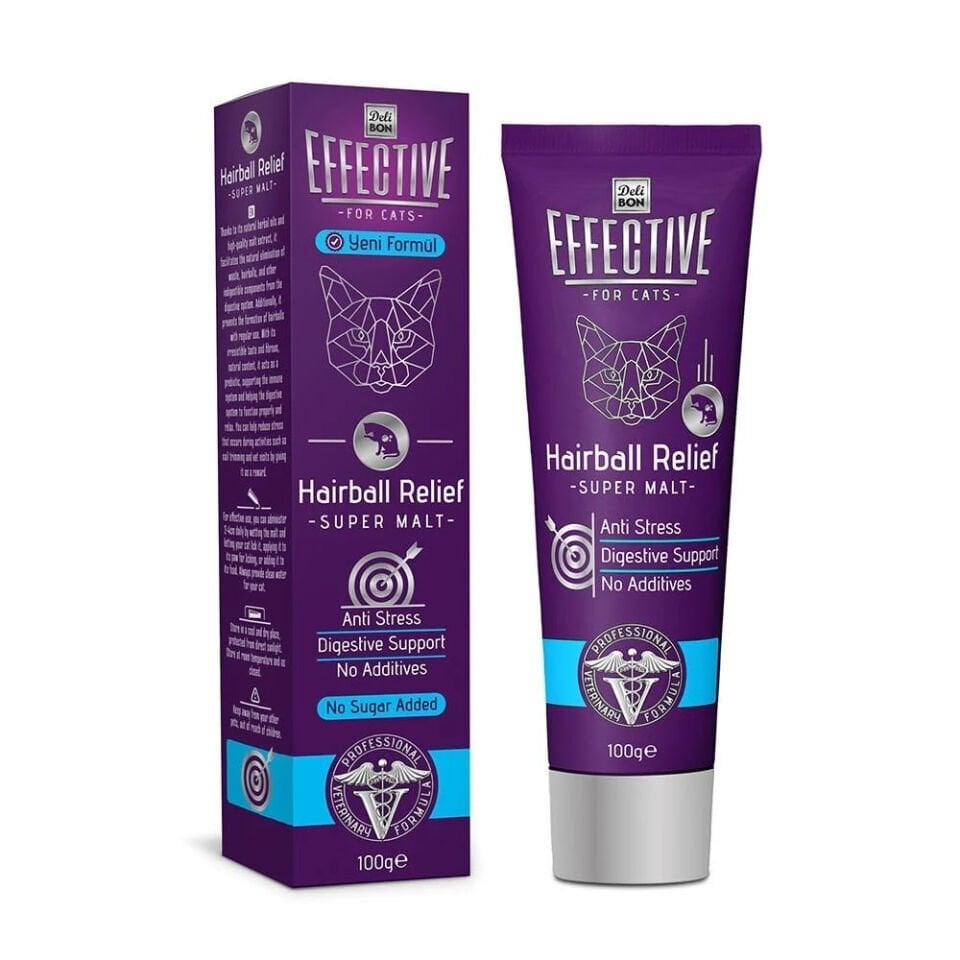 Effective Hairball Relief Super Kedi Tüy Yumak Engelleyici Malt 100g