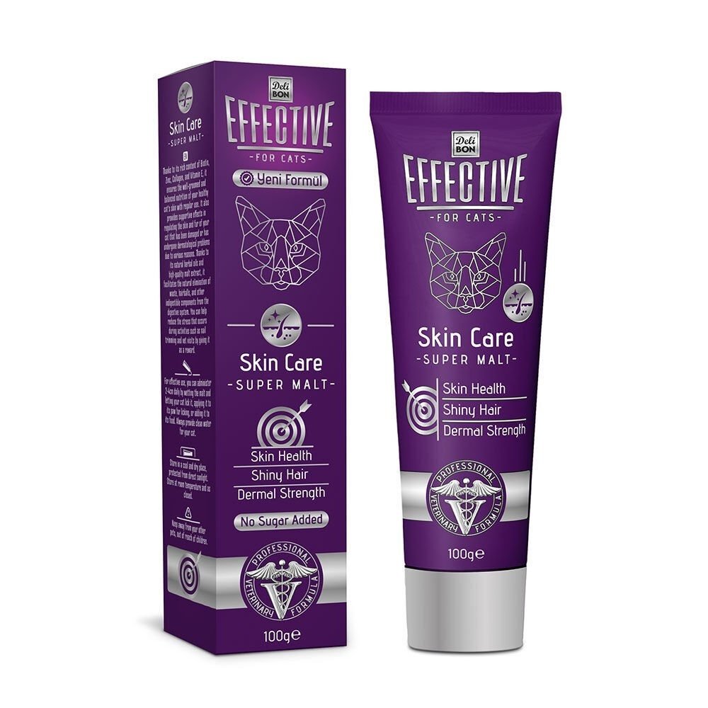 Delibon Effective Skin Care Malt Katkılı Deri ve Tüy Sağlığı Kedi Macunu 100 Gr