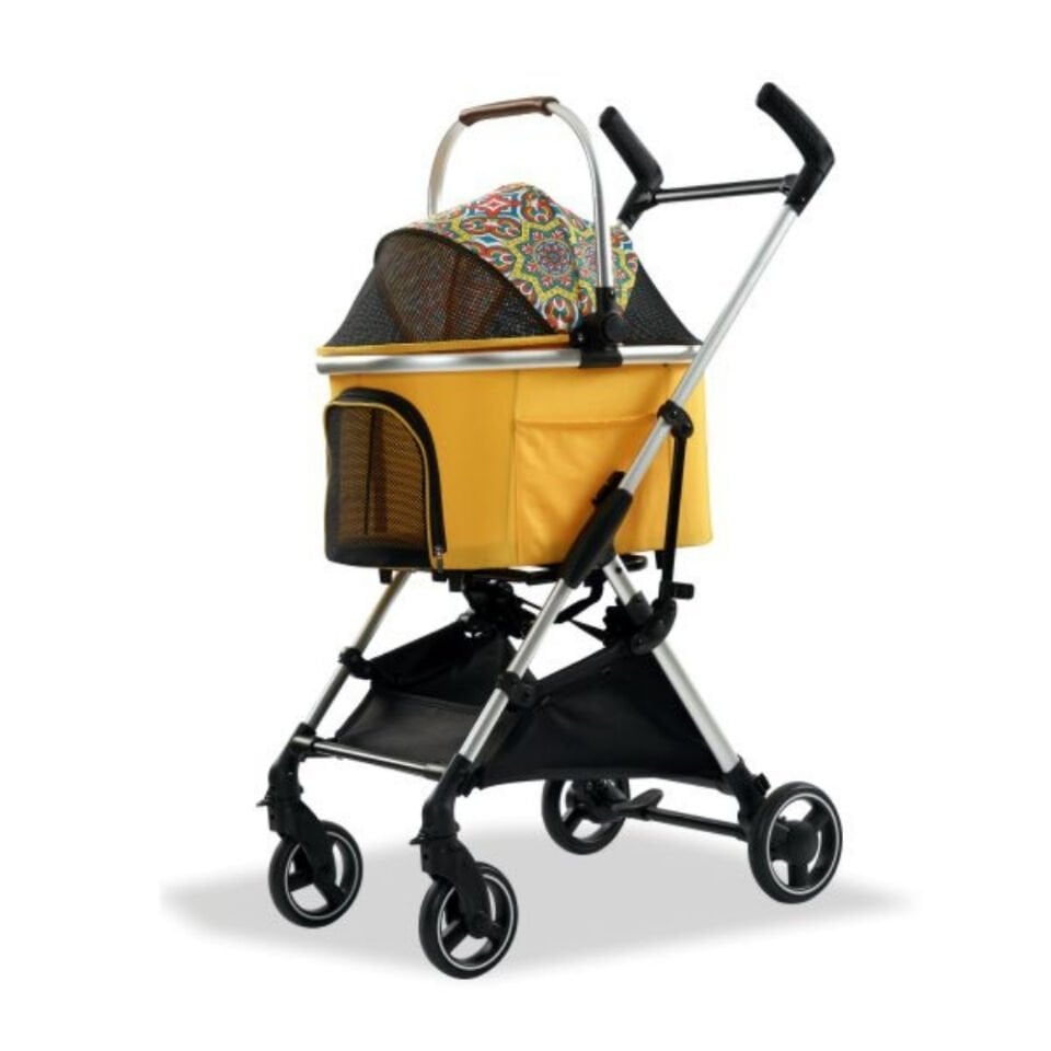 EuroDog Katlanabilir Köpek Arabası Sarı 60x44x100 cm