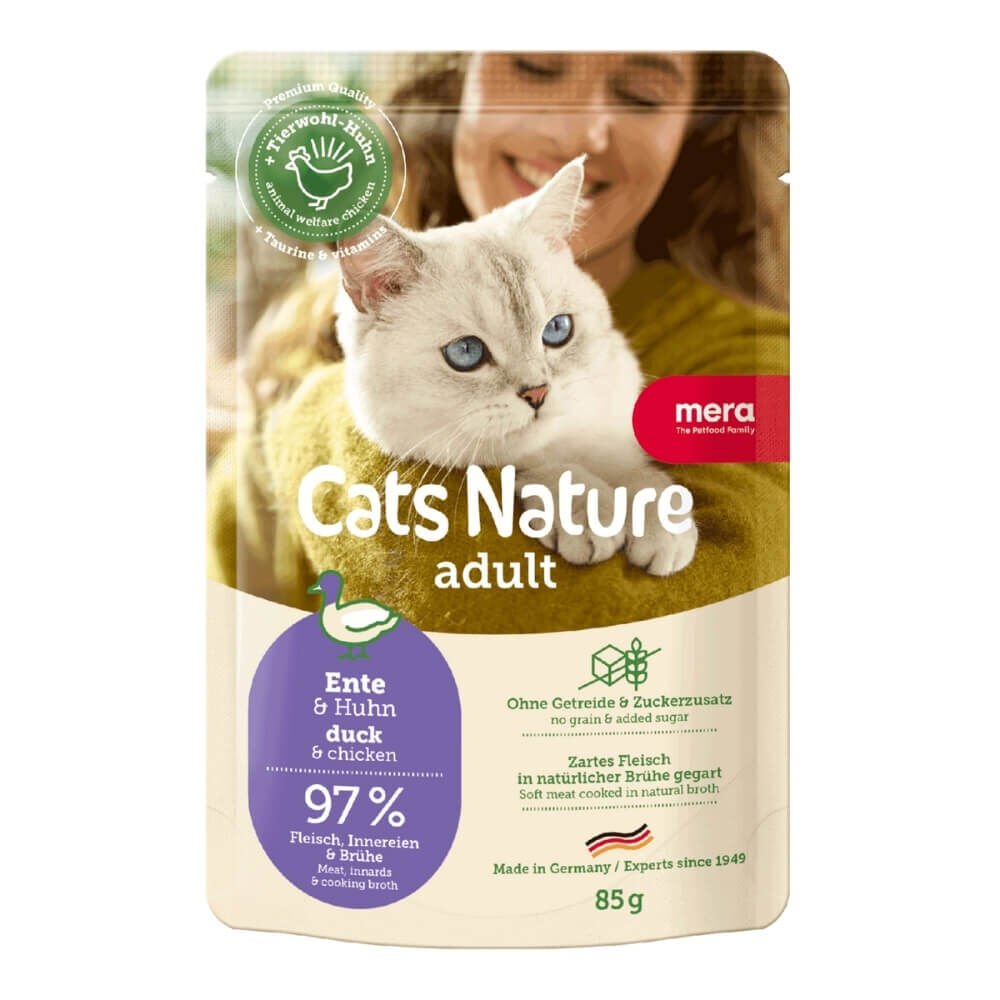 Mera Cats Nature Pouch Tahılsız Ördekli Yetişkin Kedi Konservesi 85 gr