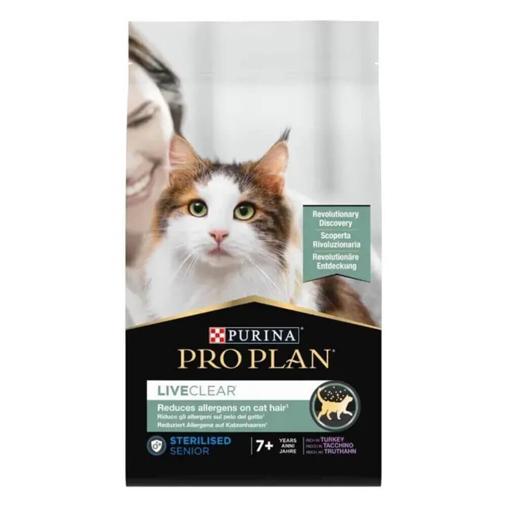 Pro Plan LiveClear 7+ Hindili Alerjen Azaltan Kısırlaştırılmış Yaşlı Kedi Maması 1,4kg