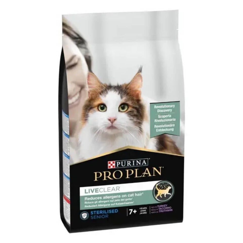 Pro Plan LiveClear 7+ Hindili Alerjen Azaltan Kısırlaştırılmış Yaşlı Kedi Maması 1,4kg