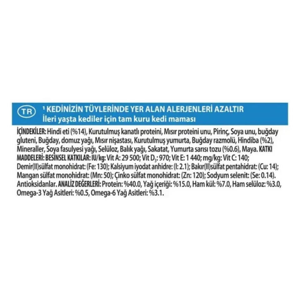 Pro Plan LiveClear 7+ Hindili Alerjen Azaltan Kısırlaştırılmış Yaşlı Kedi Maması 1,4kg