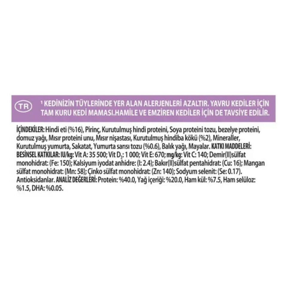 Pro Plan LiveClear Hindili Alerjen Azaltan Yavru Kedi Maması 1,4kg