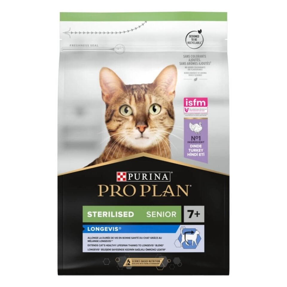 Pro Plan 7+ Hindili Kısırlaştırılmış Yaşlı Kedi Maması 3kg
