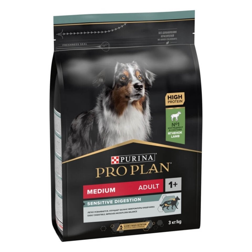 Pro Plan Medium Sensitive Digestion Kuzulu ve Pirinçli Orta Irk Yetişkin Köpek Maması 3kg
