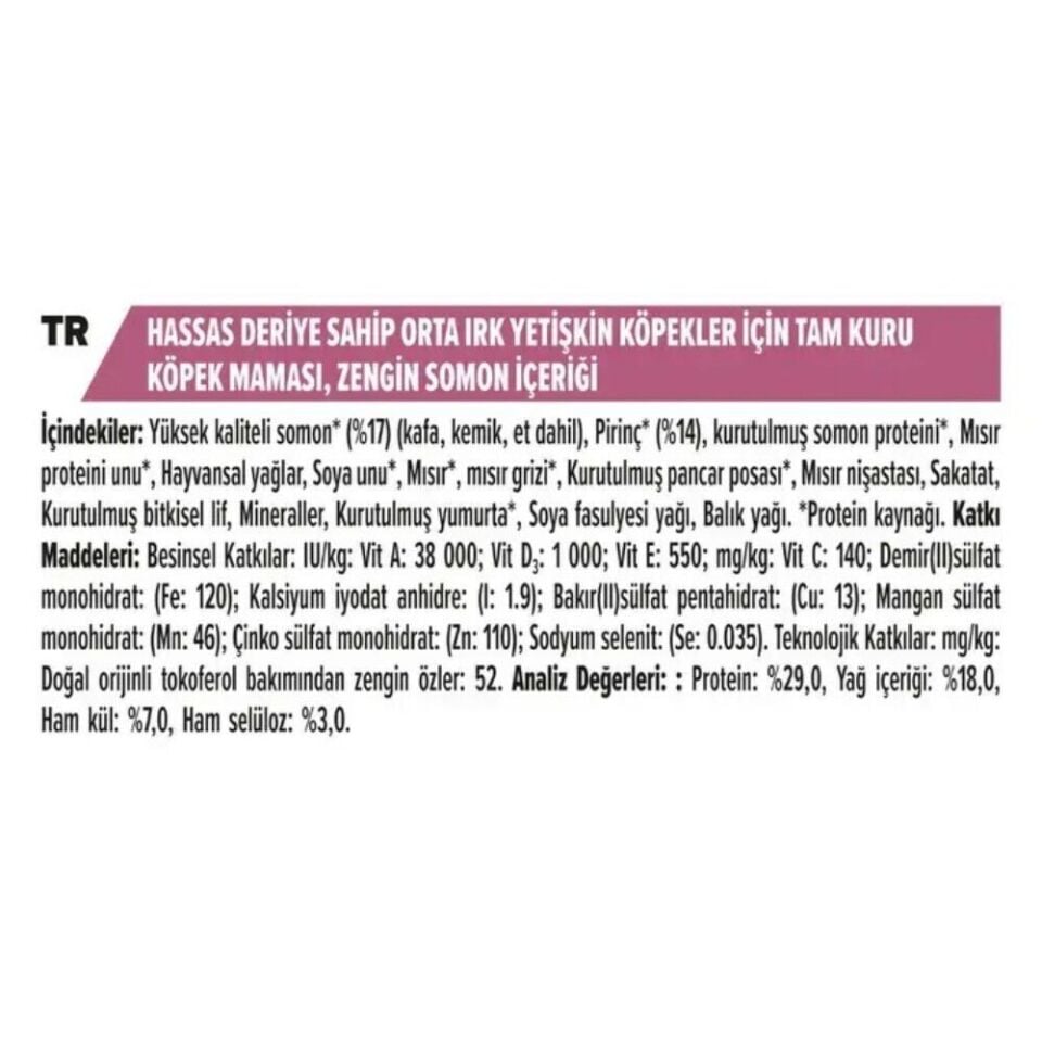 Pro Plan Sensitive Adult Somonlu Yetişkin Köpek Maması 10Kg