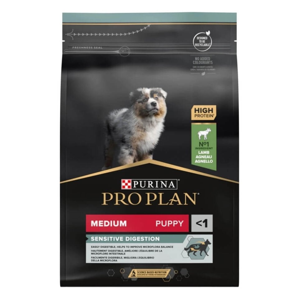 Pro Plan Puppy Medium Sensitive Digestion Kuzulu ve Pirinçli Orta Irk Yavru Köpek Maması 3kg