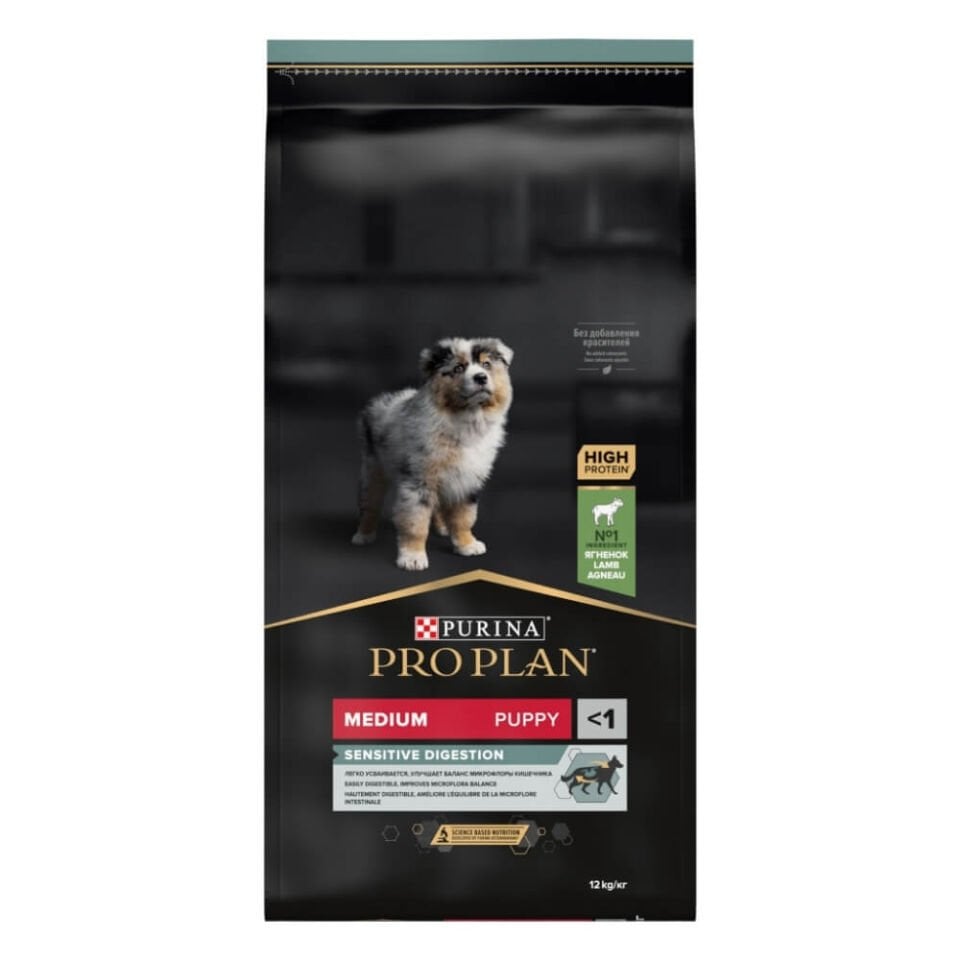 Pro Plan Puppy Medium Sensitive Digestion Kuzulu ve Pirinçli Orta Irk Yavru Köpek Maması 12kg