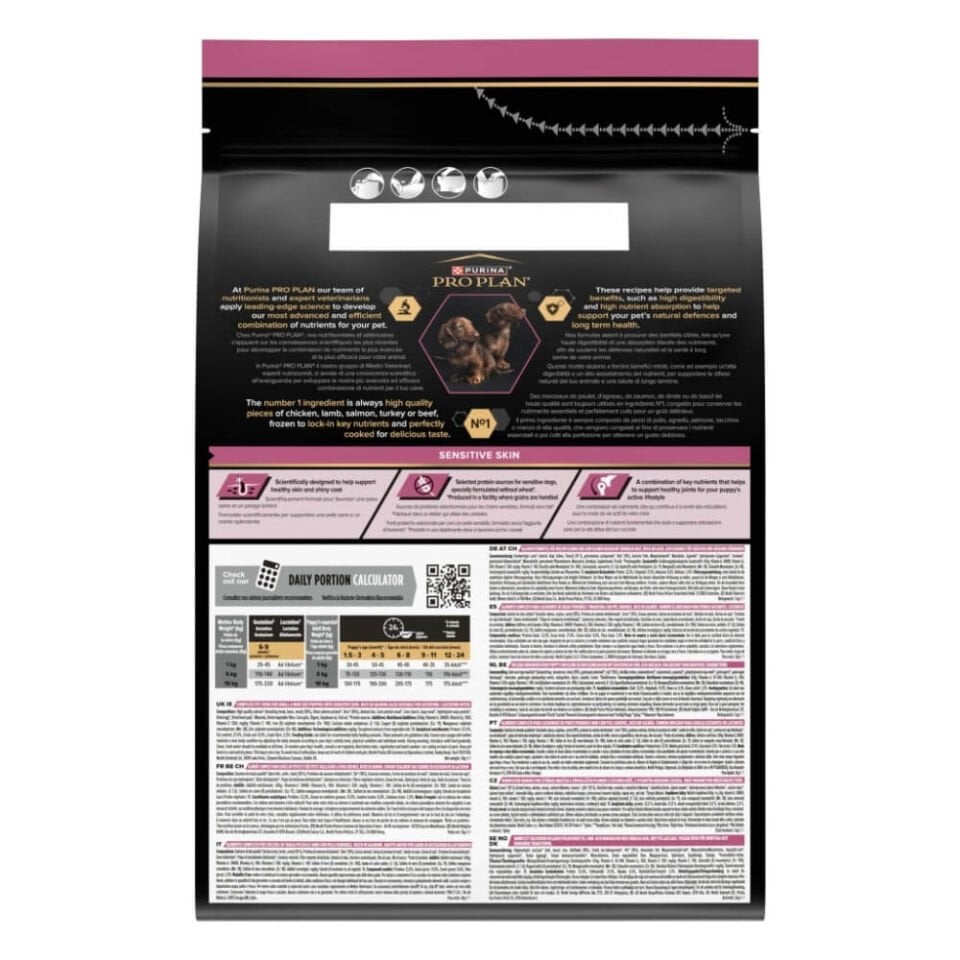 Pro Plan Puppy Small&Mini Sensitive Skin Somonlu Küçük Irk Yavru Köpek Maması 3kg