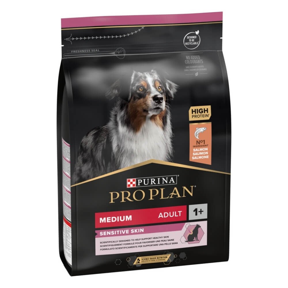 Pro Plan Medium Sensitive Skin Somonlu ve Pirinçli Yetişkin Orta Irk Köpek Maması 3kg