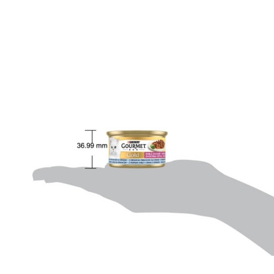 Gourmet Gold Sos İçinde Parça Etli Okyanus Balığı ve Ispanaklı Kedi Konservesi 85gr