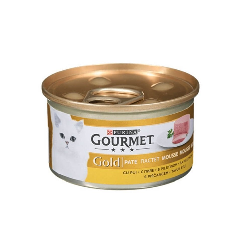 Gourmet Gold Kıyılmış Tavuklu Yetişkin Kedi Konservesi 85gr