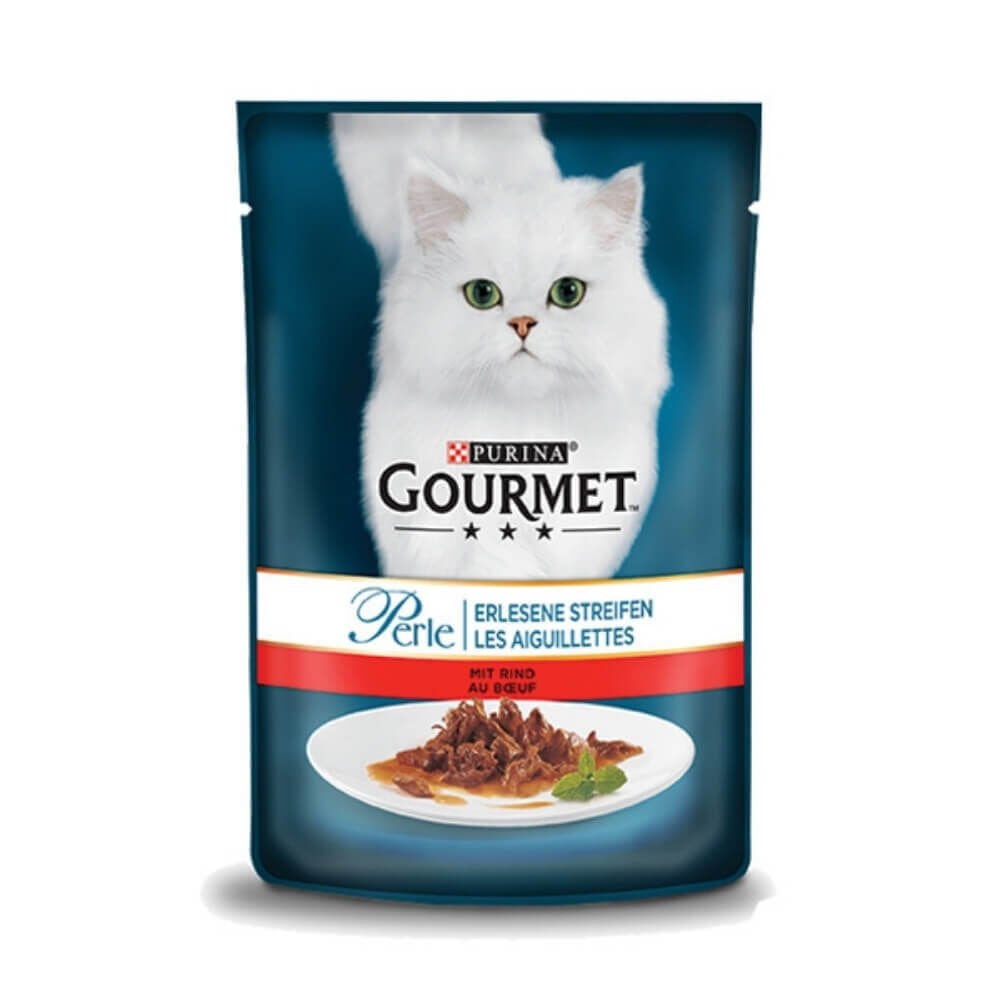 Gourmet Perle Parça Etli Izgara Sığır Etli Yetişkin Kedi Konservesi 85gr