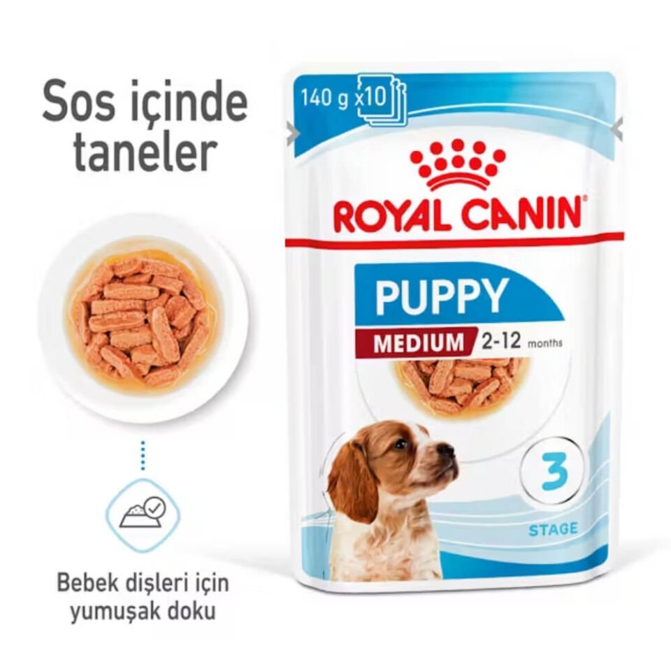 Royal Canin Sos İçinde Orta Irk Yavru Köpek Konservesi 140gr