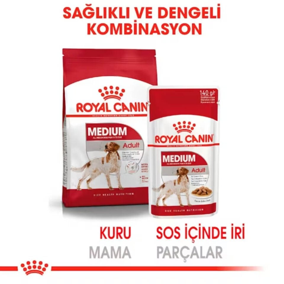 Royal Canin Sos İçinde Orta Irk Yetişkin Köpek Konservesi 140gr