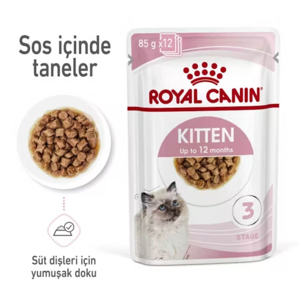 Royal Canin Pouch Kitten Sos İçinde Yavru Kedi Konservesi 85gr