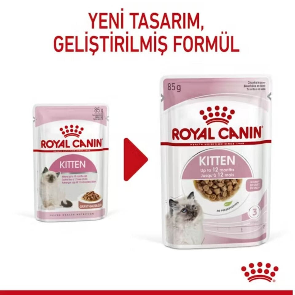 Royal Canin Pouch Kitten Sos İçinde Yavru Kedi Konservesi 85gr