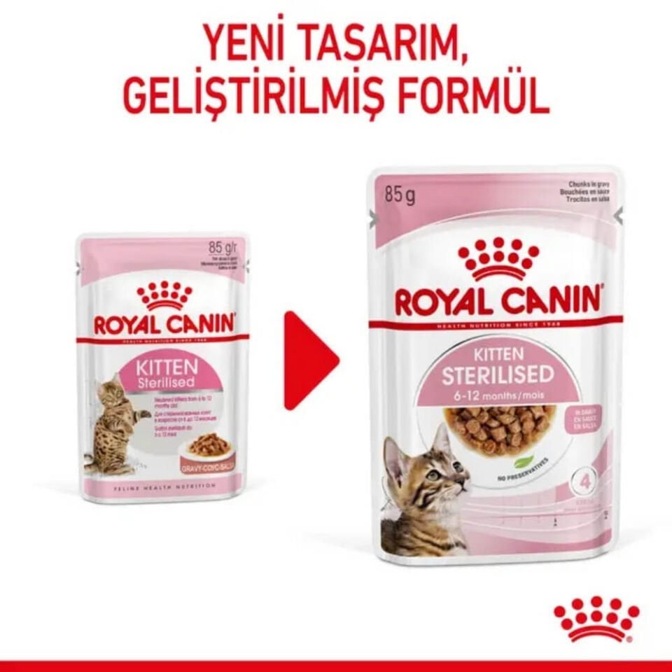 Royal Canin Kitten Gravy Sterilised Kısırlaştırılmış Yavru Kedi Konservesi 85gr