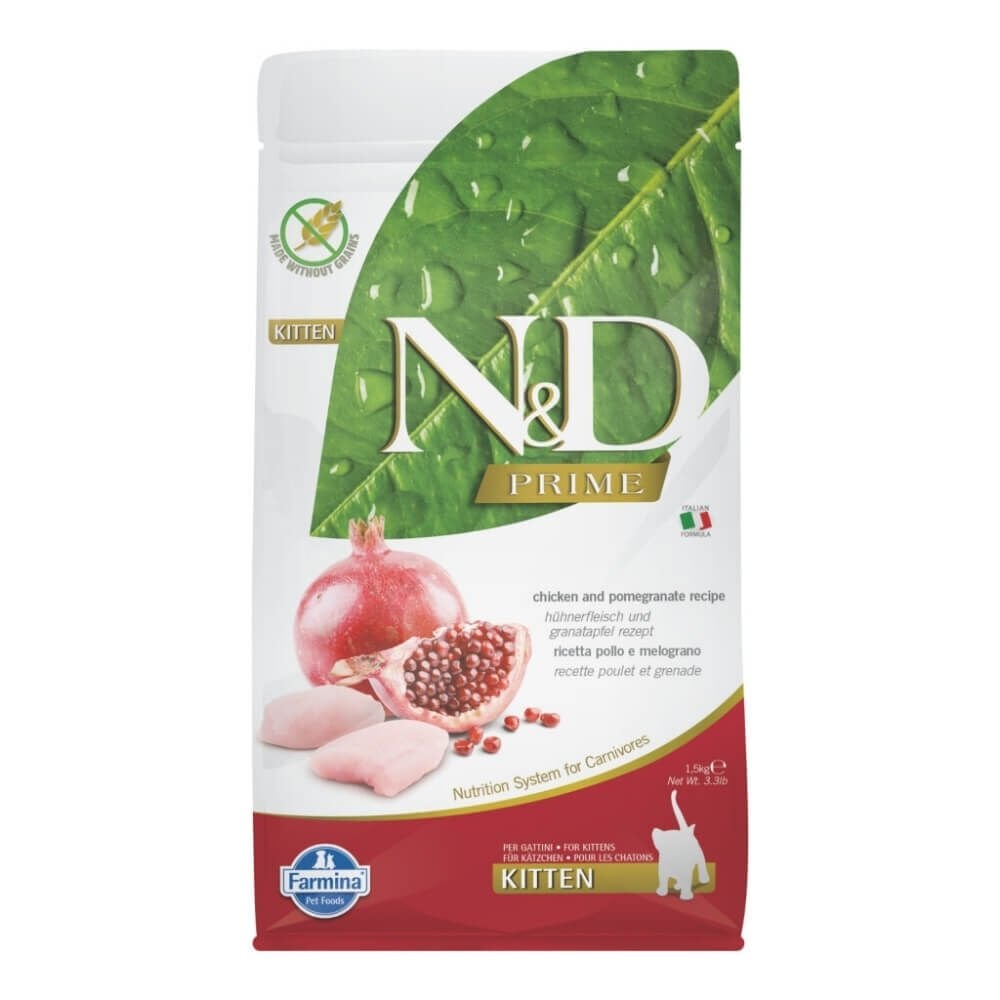N&D Prime Tavuklu ve Narlı Tahılsız Yavru Kedi Maması 1,5kg