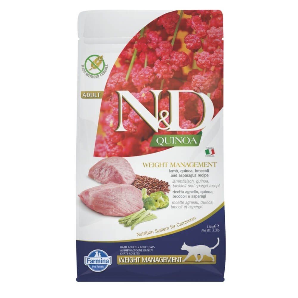 N&D Quinoa Weight Management Kuzulu Kinoalı Tahılsız Yetişkin Kedi Maması 1,5kg