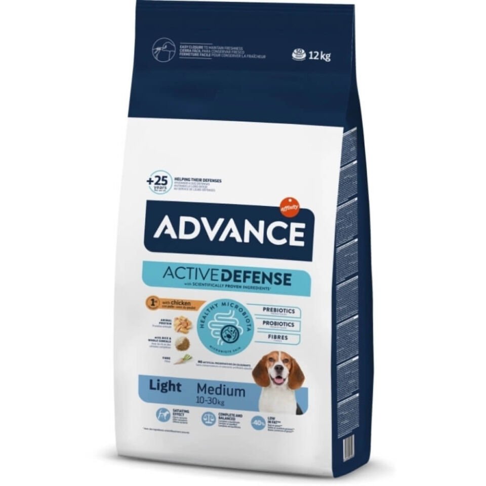 Advance Light Tavuklu ve Pirinçli Orta Irk Yetişkin Köpek Maması 12kg