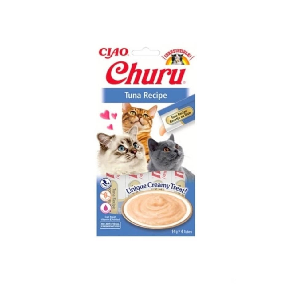 INABA CIAO Churu Cream Ton Balıklı Krema Kedi Ödül Maması 14gr (4'lü)