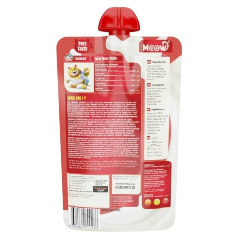 MOOW Taze Somon ve Keçi Sütlü Ezme Kedi Ödül Maması 90gr