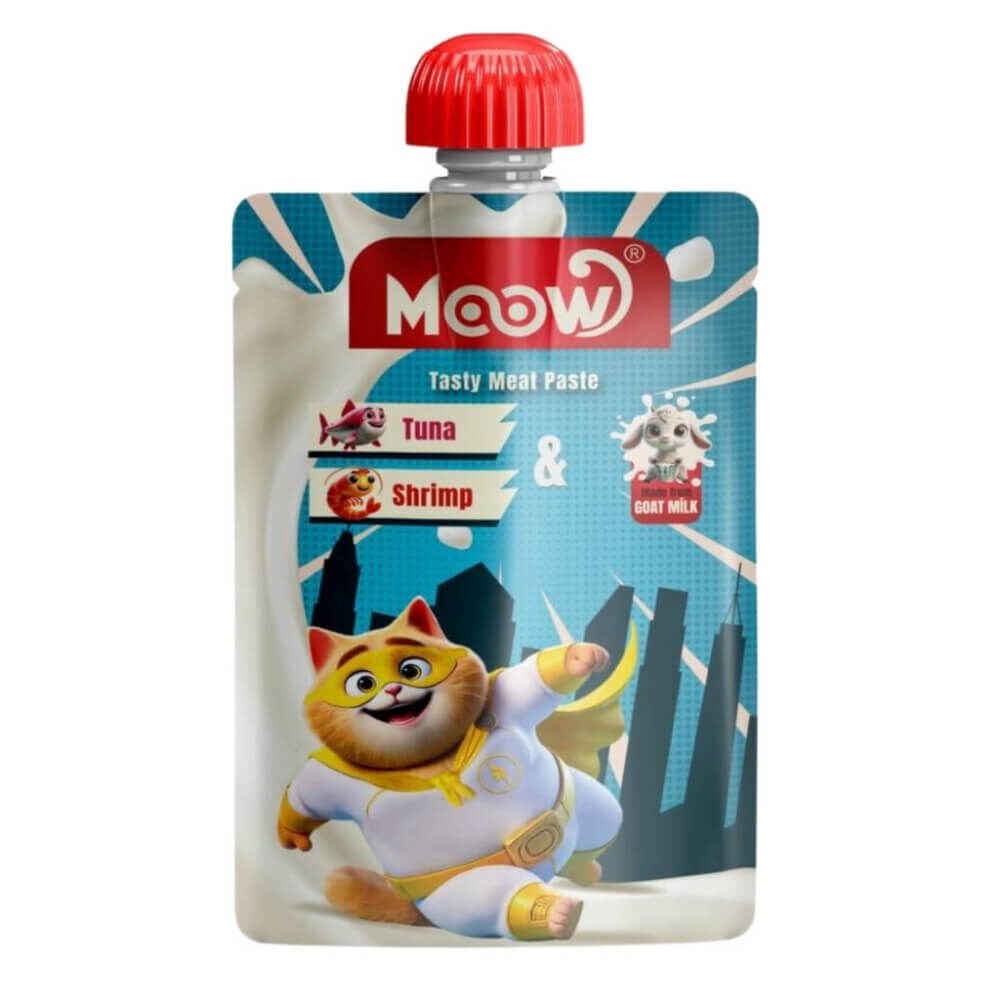 MOOW Taze Ton Balık Karides ve Keçi Sütlü Ezme Kedi Ödül Maması 90gr