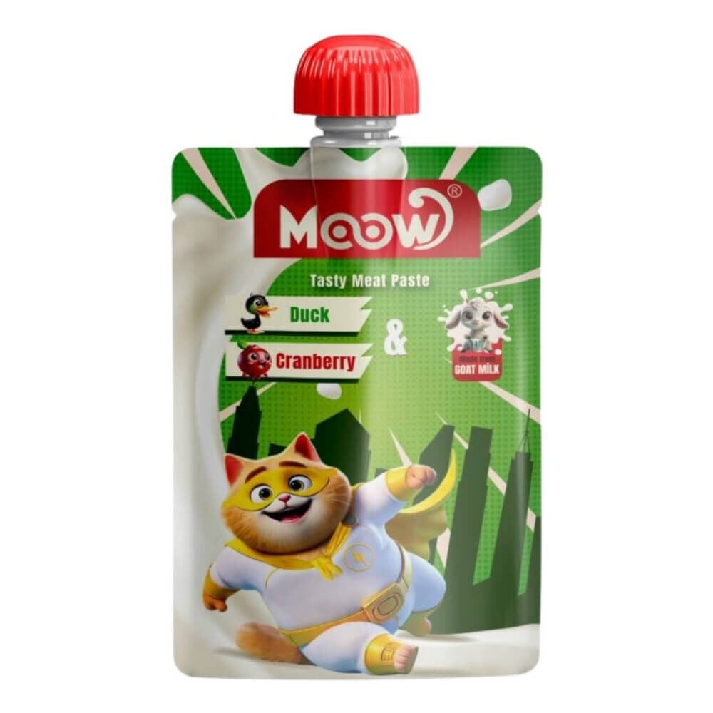 MOOW Taze Ördek Kızılcık ve Keçi Sütlü Ezme Kedi Ödül Maması 90gr