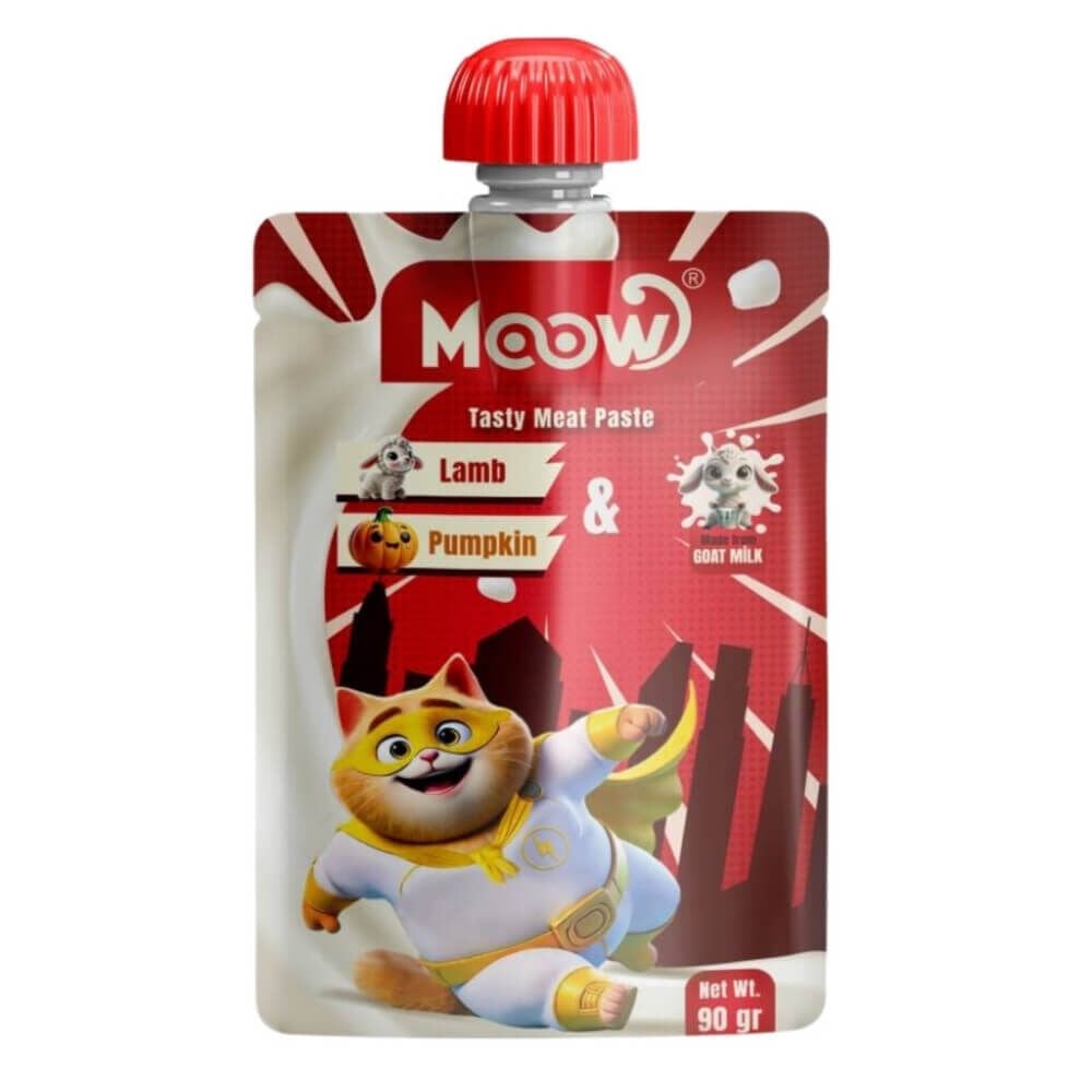 MOOW Taze Kuzu Bal Kabak ve Keçi Sütlü Ezme Kedi Ödül Maması 90gr